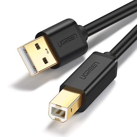 UGREEN Druckerkabel 3m Scannerkabel USB B Kabel USB A auf USB B Drucker Kabel Printer Cable unterstützt für HP, Canon, Epson,