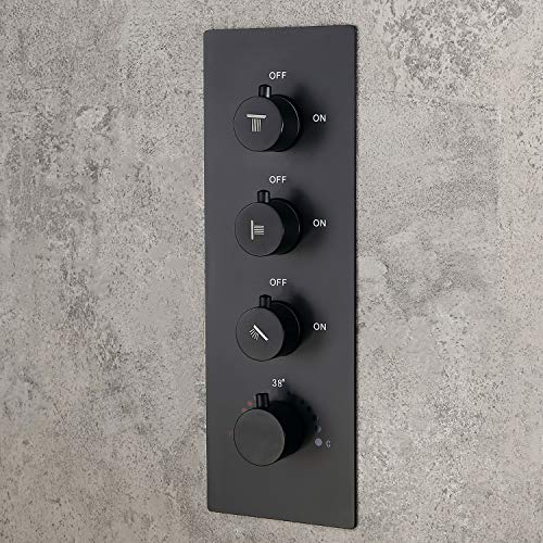 JiaYouJia 16'' Thermostatic Ceiling Mount Rainfall Shower System with