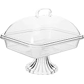 HOLIDYOYO 1 Set Clear Cake Stand with Lid Cake Stand with Acrylic Dome Rectangular Serving Platter Cake Plate Display Stand with Cover for Baking