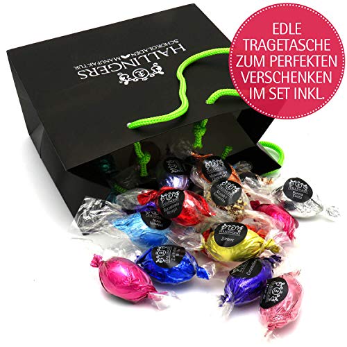 Hallingers Oster-Geschenk-Set 1 Schokolade, 9er Trüffel und 20 Ostereiern für Ostern (519g) - Easter Bag Green Blue… – Bild 8