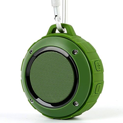 Outdoor Waterproof Bluetooth Speaker,Kunodi Wireless Portable Mini Shower Travel Speaker with Subwoofer, Enhanced Bass, Built in Mic for Sports, Pool, Beach, Hiking, Camping (Green)
