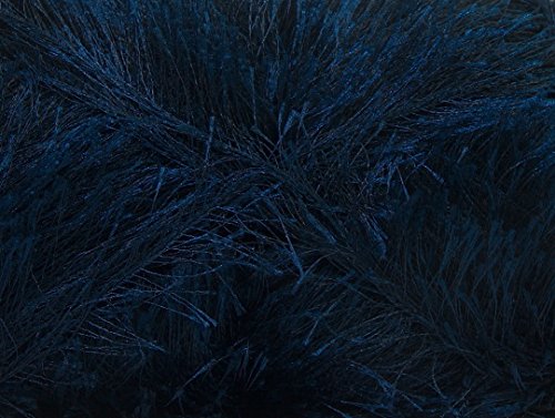 Large 100 gram Skein Navy Blue Eyelash Yarn Fun Fur 164 Yards