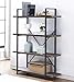 O&K FURNITURE 4-Shelf Vintage Industrial Bookcase, Display Rack Stand Storage Shelving Unit, Gray-Brown
