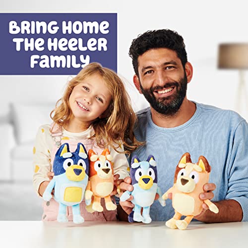 Bluey Heeler Family Stuffed Animal Set of 4, 7-8”, Soft, Bingo, Bandit, and Chilli Plush Figure Toys, Cuddly Plush Toys for Kids Ages 3+