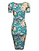 TAM WARE Women's Sweetheart Short Sleeve Midi Dress TWCWD053-GREEN-L