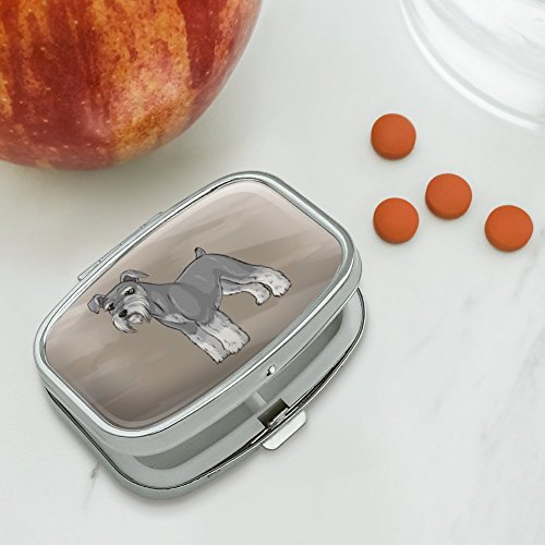 Miniature Schnauzer Dog Rectangle Pill Case Trinket Gift Box