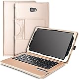IVSO Samsung Galaxy Tab A 10.1 Keyboard case - Ultra-Thin PU Leather DETACHABLE Bluetooth Keyboard Stand Case / Cover for Samsung Galaxy Tab A SM-T580N/T585N 10.1-inch 2016 Tablet(Gold)