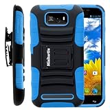 BLU Studio 5.5 Case, BLU Studio 5.5 Holster, Two Layer Hybrid Armor Hard Cover with Built in Kickstand for BLU Studio 5.5 D610a from MINITURTLE | Includes Screen Protector - Black / Blue