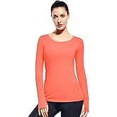 Zengjo Womens Long Sleeve Yoga Tops Thumbhole Workout Shirts