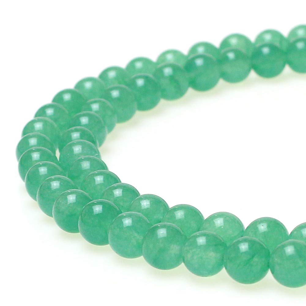 JarTc Round Light Green Jade Gemstone Stone Beads for DIY Jewellery Making Bracelet Necklace 15" (10mm)