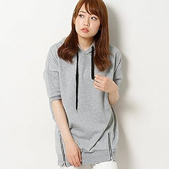 Amazon イング Ingni パーカー 裾zipパーカー袖口リブチュニック