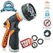 PAMAPIC Hose Nozzle Garden Hose Nozzle Hose Spray Nozzle Leak Free High Pressure Heavy Duty 8 Pattern for Watering Plant Washing Cars Pets