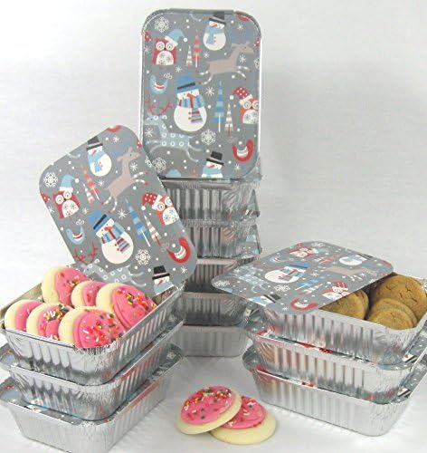 Snowman Holiday Foil Containers With Lids
