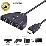 MOKiN 3-Port HDMI Splitter Switch Cable 2ft 3 In 1 out Auto High Speed Switcher Splitter Support 3D,1080P For HDMI TV, PS3, Xbox One,etc