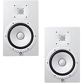 Yamaha HS Series HS8W - 8 Inch 2-Way 60W Bass-Reflex Bi-Amplified Nearfield Studio Monitor (Pair) in White with 1 Year Free Extended Warranty