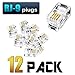 RJ9 4P4C 50 Micron Thick Gold Plating Telephone Handset Cord Plugs (12 Pack)