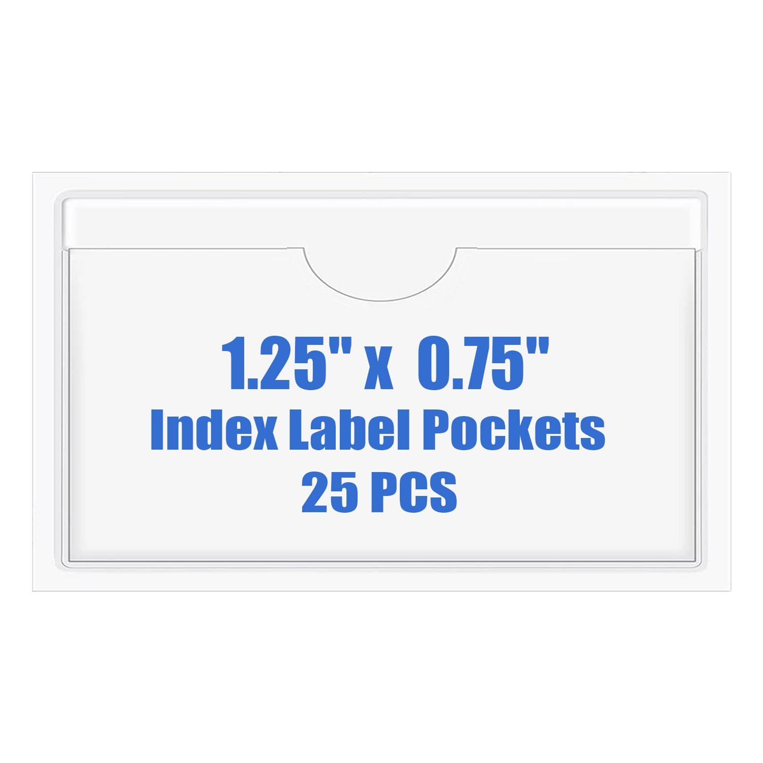 Photo 1 of Origin-Joy 25 PCS Self-Adhesive Index Label Pockets, Clear Plastic Peel & Stick Card Holders with Top Open for Loading (1.25 x 0.75 inch)