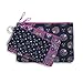 Vera Bradley Pencil Pouch Trio, Set of 3 Nylon Travel Zip Bags for Writing Supplies, Makeup, Toiletries, Kaleidoscope