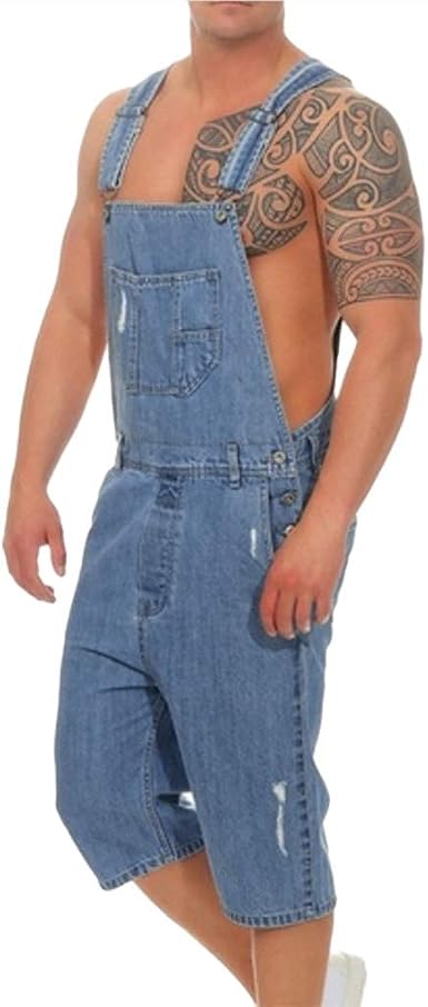 Xingsiyue Salopette Uomo Jeans Lunga Uomini Jeans da Lavoro Pantaloni Skinny  Strappati Romper Jumpsuit Denim Overalls Uomo Abbigliamento berjaya.edu.my