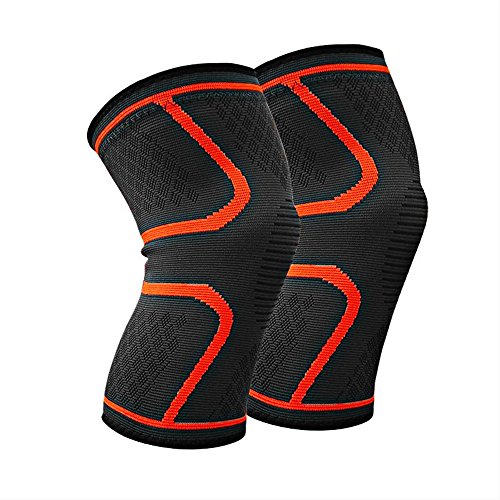 FENGRUI Athletics Knee Pad Compression Sleeve (1 Pair) Flexible Fabric Support for Sports, Effective Decompression&Seismic Protection Knee Health, Reduces Stress&Swelling(Medium)