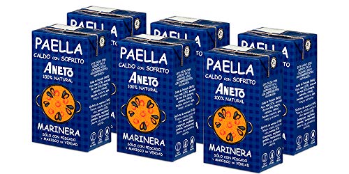 100% Natural - Caldo para Paella de Pescado y Marisco - caja de 6 unidades de 1L