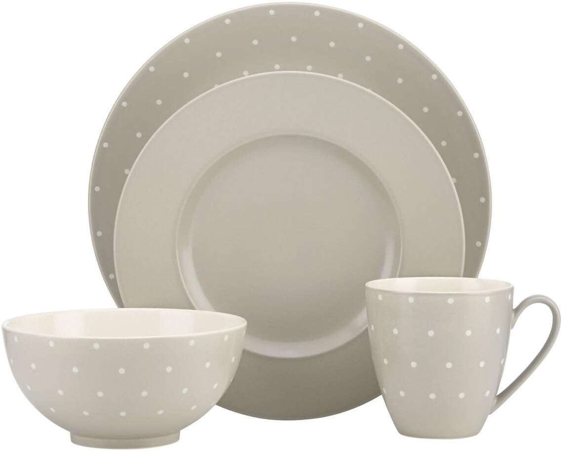 kate spade new york Larabee Dot Dinnerware Set - Grey - 4 pc