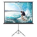 TaoTronics TT-HP019 Projector Screen with Stand, Indoor Movie Screen 100 Inch Diagonal 4:3 with Wrinkle-Free Design (Easy to Clean, 1.1 Gain, 160° Viewing Angle & Includes a Carry Bag)