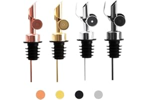 MXDCH 4PCS Stainless Steel Pourers,Auto Flip olive oil Dispenser bottle,Liquor Bottle Pourers Dispenser Spout Cover,Liquor Po