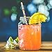 160-Pack Paper Straws - White, Yellow, Green, and Peach Colored Fun Biodegradable Drinking Straws with Floral Designs - 7.75 inches