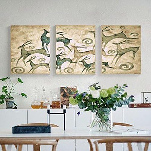 Paint by number digital oil painting Hand-painted oil painting triple pattern for sitting room (type 13)