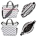 Baby Diaper Bag for Girls & Boys – 3 in 1 Compact Diaper Weekender Tote Bag Bottle Bag, Changing Pad & Stroller Straps. Premium Unisex Chevron Grey w/13 Pockets. Ideal Baby Shower Gift for Mom & Dad