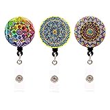 HEYGOO Vintage-Inspired Retractable Badge Reel Clip,Name Card Badge Holders(3 Pack)