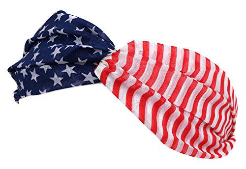 HW-702-020 Stars and Stripes Stretch Headband - Dark Style