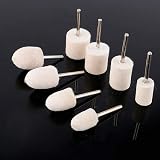 Oudtinz 100pcs Wool Felt Grinding Polishing Wheel Mandrel Attachment Set view 7