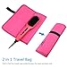 ISHAKO Flat iron Heat Resistant Case and Mat 2 in 1 Hair Straightener Travel Pouch for Any Straightener, Curling Iron Storage, Convenient Hair Styling Tool Storage (Full Size, Hot Pink)