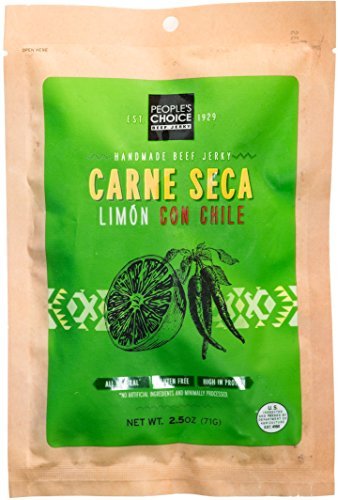People's Choice Beef Jerky - Carne Seca - Limón Con Chile - Sugar-Free, Carb-Free, Keto-Friendly - 2.5 Ounce, 1 Bag (Pack of 3) - Thumbnail 4