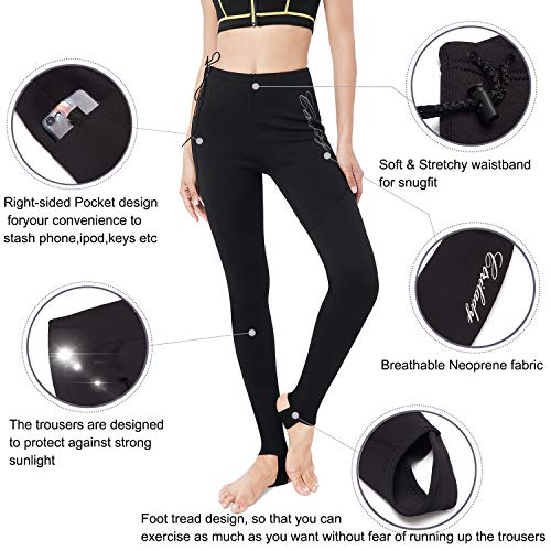 image for CtriLady Women's Wetsuit Pants Premium 2mm Neoprene Sauna Leggings for