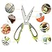 Multifunction Stainless Steel Kitchen Sissors Quick and Easy Cooking Can Openner,Nut Cracker with Magnetic Holder (GREEN)