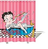 andersonfgytyh Custom Pink Betty Boop Bathe Pattern Bath Polyester Fabric Shower Curtain 66 by 72-Inch