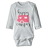 Itongquy Happy Camper Fashion Newborn Baby Suit Climb(Long Sleeve) 12 Months Ash