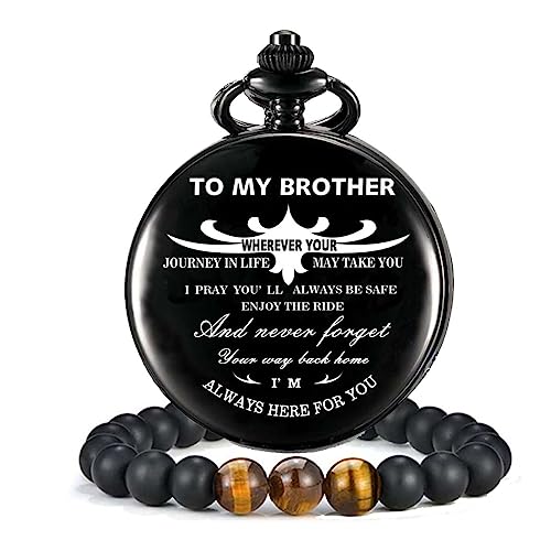 Engraved Pocket Watch for Brother Birthday Anniversary Meaningful Year Gifts for Brother