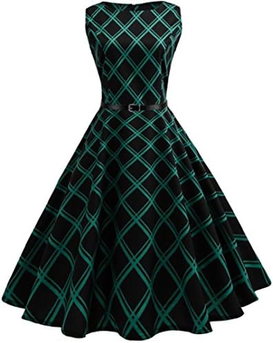 Womens 1950s Vintage Retro Plaid Swing Dress 2018 New Homecoming Dress