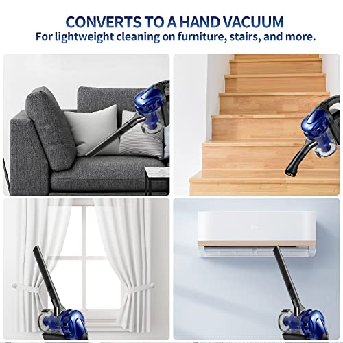 Corded Vacuum Cleaner, 17KPa Powerful Suction with 600W Motor, 4 in 1 Lightweight Handheld Stick Vacuum for Pet Hair Hard Floor and Carpet