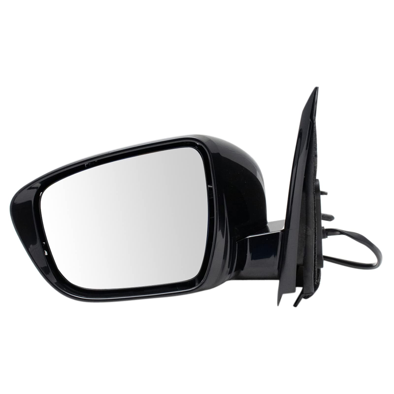 TRQ Driver Side Power Heated Mirror Smooth Black Manual Fold Compatible with 2017 Nissan Pathfinder NI1320274