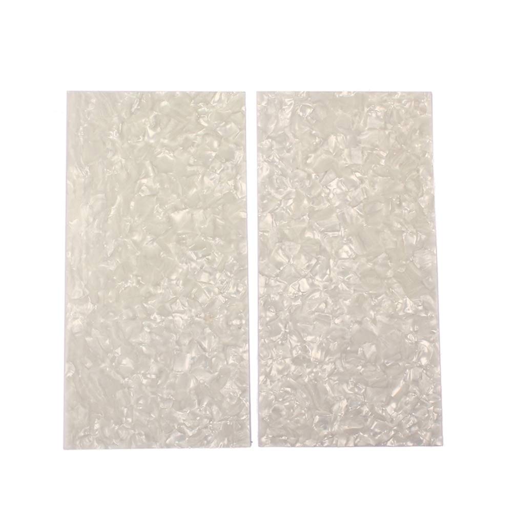 2pcs Inlay Material White Mother of Pearl Shell Blanks Sheet Rectangle Inlay Material for Guitar