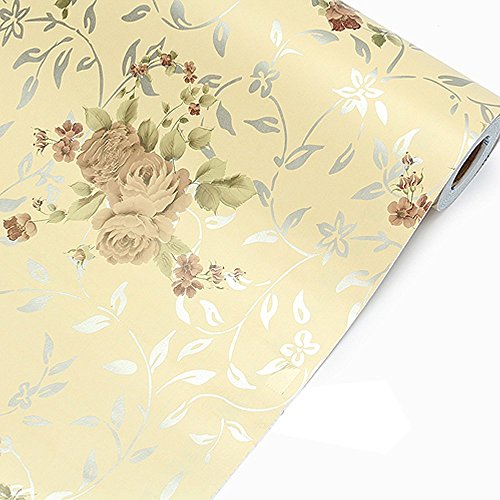 AnnoDeel Self Adhesive Shelf Contact Paper Non-slip ,17x78 Inches,Retro Peony