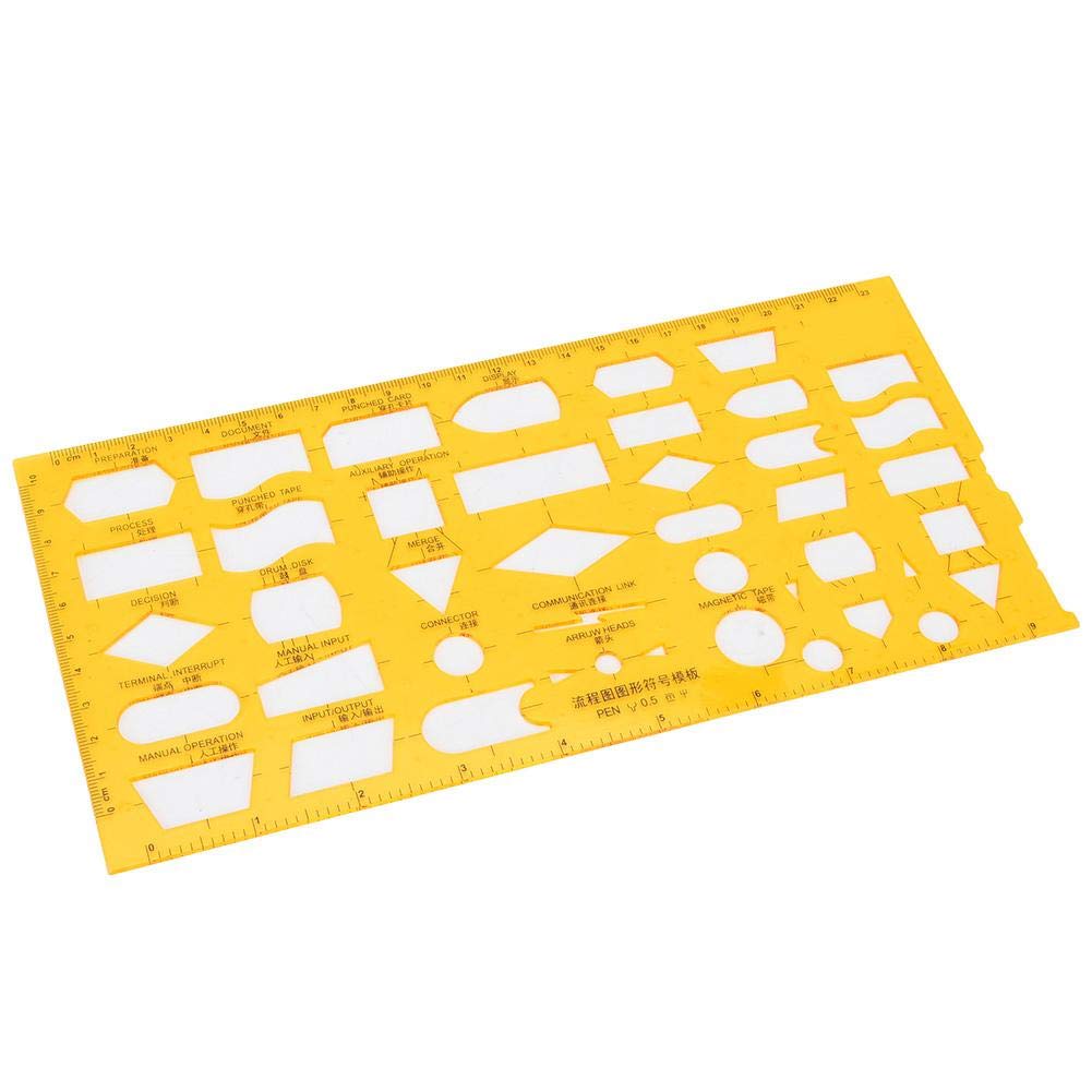 Drawing Templates, Plastic Multifunctional Architectural Templates Hollow Geometric Ruler for Office School Building Studying