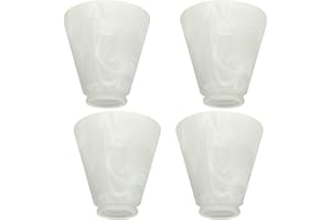 Pack of 4 Alabaster Transitional Style Shade, Transitional Style Replacement Glass Shade, XIDING Ceiling Fans Glass Shade, with Standard 2-1/8" Fitter Size, 4-4/5" high, 4-4/5" Diameter