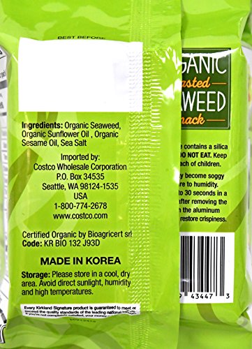 4 Kirkland+Signature+Organic+Roasted+Seaweed
