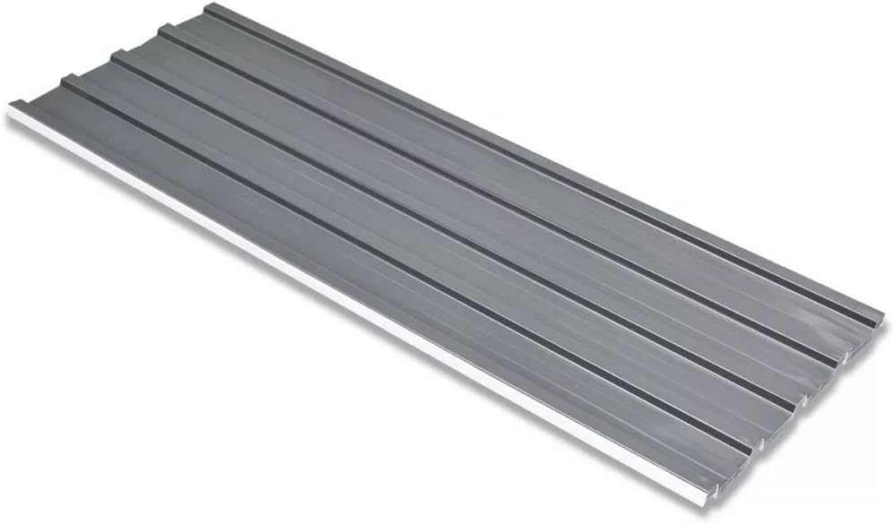 Grey Corrugated Roof Panels 12 pcs Galvanised Steel Roofing Sheets for